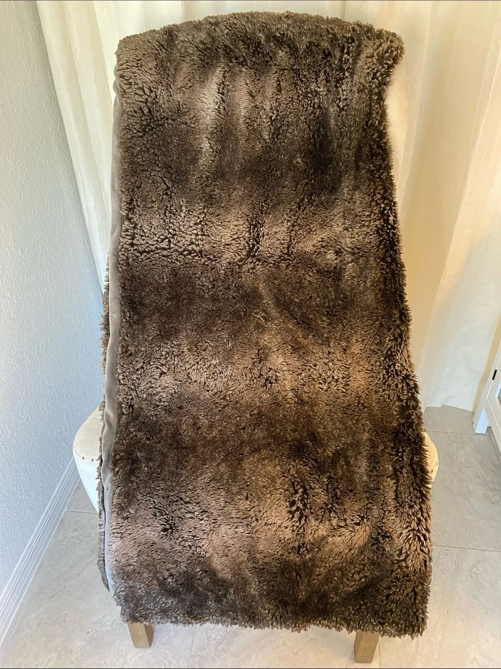 Restoration Hardware Faux Fur Throw Blanket
